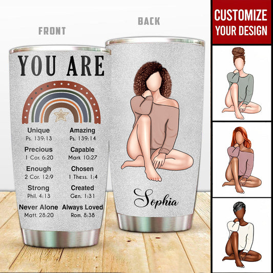 Grey Inspirational Rainbow You Are Personalized Stainless Steel Tumbler